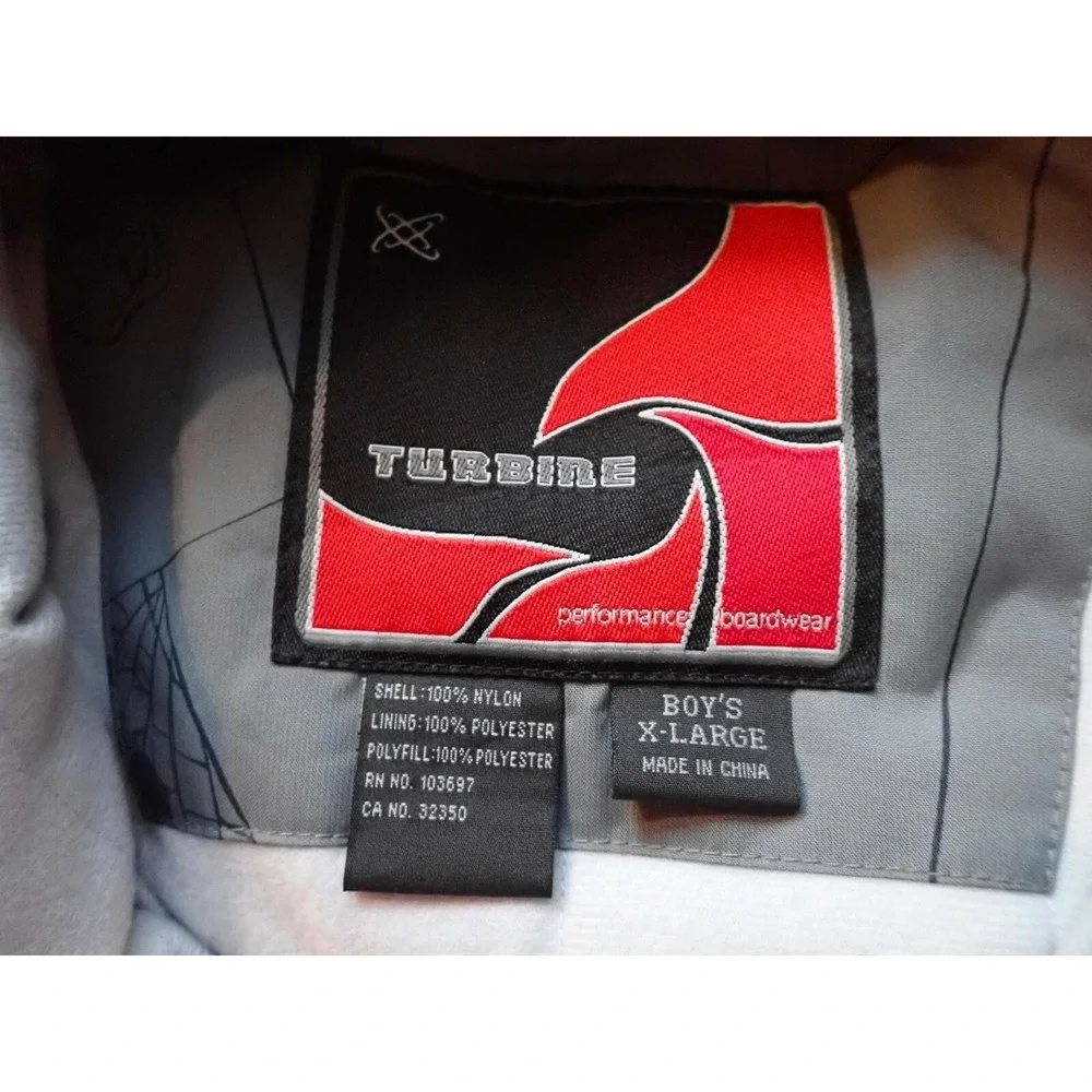 Turbine Snowboard Jacket Boys XL Grey‎ Excellent Hooded Graphic Print Ski Coat